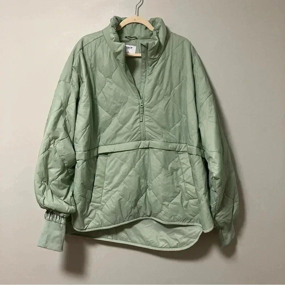 NWT  Old Navy Mint quilted kangaroo pocket light jacket - Picture 6 of 10